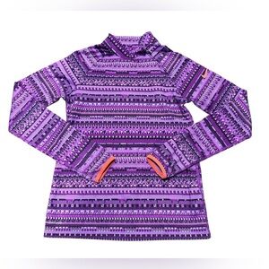 Nike Pro Girls 1/4 Zip Size Large Purple Pull Over Long Sleeve Mock Neck